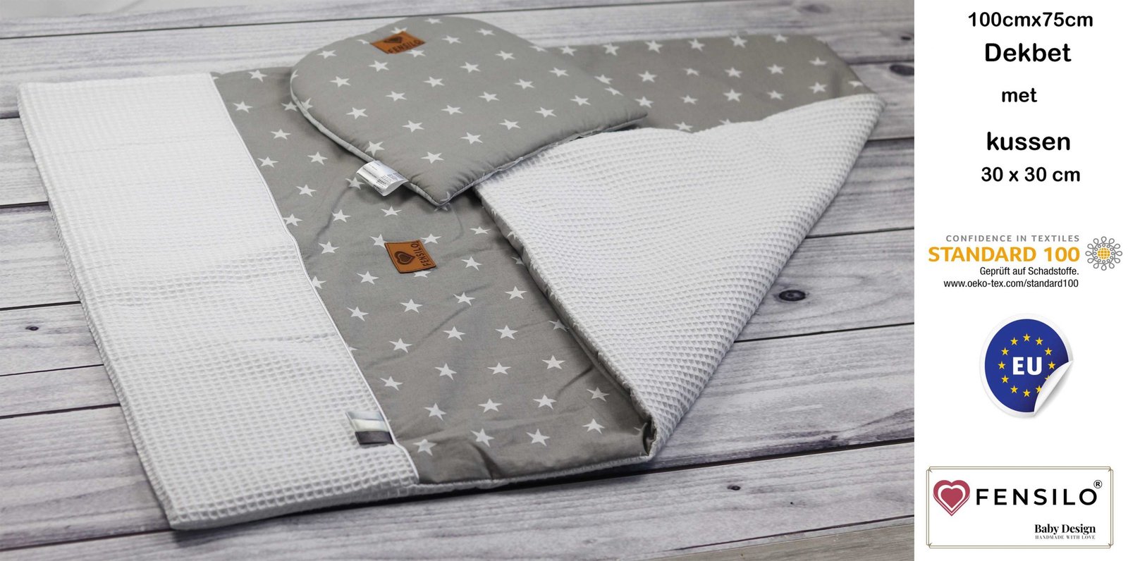 Zijdelings In de genade van van mening zijn Babydeken – Baby dekbed – Dubbelzijdig dekbed met kussen -100cmx75cm- Plat kussen voor baby's – Grijs – Wit – Sterren Zijdelings In de genade van van mening zijn Babydeken – Baby dekbed – Dubbelzijdig dekbed met kussen -100cmx75cm- Plat kussen voor baby's – Grijs – Wit – Sterren