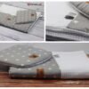 Babydeken - Baby dekbed - Dubbelzijdig dekbed met kussen -100cmx75cm- Plat kussen voor baby's – Grijs – Wit – Sterren - Image 5