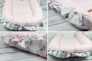 Babynestje – Roze- Bloemen – Meisje – 90x50cm – XXL Baby Lounger – Baby Nest – Nestje – FENSILO