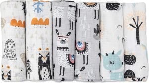 Fensilo, unisex, baby, love, babydecke, weiß, girl, Baumwolle, Decke, 70cmx80cm, 6 pack Baby Mulltücher; Mullwindeln; Spucktücher; fensilo; mulltücher baby; mulltücher baby mädchen; spucktücher baby; spucktücher baby mädchen; spucktuch junge; Fensilo baby; Fensilo baby blanket; blanket; baby blanket; newborn; object; knitted, gray, lama, deer, beaver