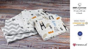 Fensilo, unisex, baby, love, babydecke, weiß, boy, girl, Baumwolle, Decke, 70cmx80cm, 6 pack Baby Mulltücher; Mullwindeln; Spucktücher; fensilo; mulltücher baby; mulltücher baby mädchen; spucktücher baby; spucktücher baby mädchen; spucktuch junge; Fensilo baby; Fensilo baby blanket; blanket; baby blanket; newborn; object; knitted, beaver, stars