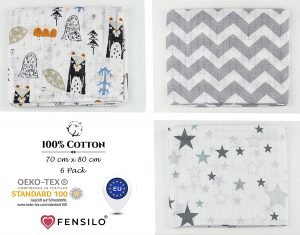 Fensilo, unisex, baby, love, babydecke, weiß, boy, girl, Baumwolle, Decke, 70cmx80cm, 6 pack Baby Mulltücher; Mullwindeln; Spucktücher; fensilo; mulltücher baby; mulltücher baby mädchen; spucktücher baby; spucktücher baby mädchen; spucktuch junge; Fensilo baby; Fensilo baby blanket; blanket; baby blanket; newborn; object; knitted, beaver, stars