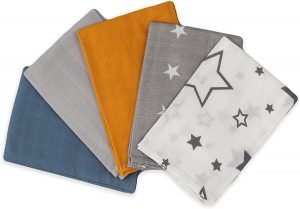 Fensilo, unisex, baby, love, babydecke, weiß, boy, girl, Baumwolle, Decke, 34cmx34cm, 5 pack Baby Mulltücher; Mullwindeln; Spucktücher; fensilo; mulltücher baby; mulltücher baby mädchen; spucktücher baby; spucktücher baby mädchen; spucktuch junge; Fensilo baby; Fensilo baby blanket, blanket, baby blanket, newborn, orange, gray, white, blue, stars