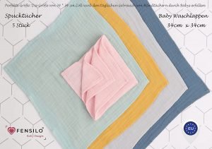 Fensilo, unisex, baby, love, babydecke, weiß, boy, girl, Baumwolle, Decke, 34cmx34cm, 5 pack Baby Mulltücher; Mullwindeln; Spucktücher; fensilo; mulltücher baby; mulltücher baby mädchen; spucktücher baby; spucktücher baby mädchen; spucktuch junge; Fensilo baby; Fensilo baby blanket, blanket, baby blanket, newborn, Blau, Grau, Rosa, Grün, Gelb