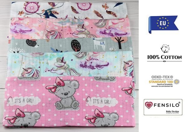 Baby Mulltücher; Mullwindeln; Spucktücher; fensilo; mulltücher baby; mulltücher baby mädchen; spucktücher baby; spucktücher baby mädchen; spucktuch junge; Fensilo baby; Fensilo baby blanket; blanket; baby blanket; newborn; object; knitted; top view; Fensilo.com; white blanket; white; background; beautiful; indoors; sheet; cover; fabric; wash; cushion; bed; polyester; satin; protection; swaddle blanket; comfortable; cotton; hypoallergenic; cute; design; washable; warm; comfy; care; soft; bedroom; set; size; crib; baby crib; outdoor; playground; vacation; park; sleep; colorful; breathable; layers; 2 layers; premium; materials; premium materials; high-quality; quality; unisex; 10 set blankets; blau; rosa; unicorn; dreamcatcher; teddybear;