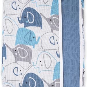 Fensilo, unisex, baby, love, babydecke, Blau, boy, Baumwolle, Decke, 70cmx100cm