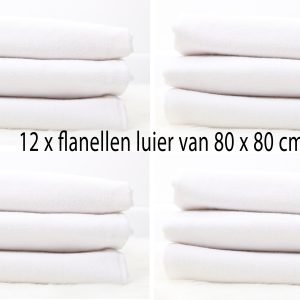 Spucktücher Baby - Moltontücher - 12er Pack - 80x80cm – Spucktuch – 100% Baumwolle Flanell Weiss,Bunt- hergestellt nach