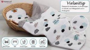 Baby Mulltücher; Mullwindeln; Spucktücher; fensilo; mulltücher baby; mulltücher baby mädchen; spucktücher baby; spucktücher baby mädchen; spucktuch junge; Fensilo baby; Fensilo baby blanket; blanket; baby blanket; newborn; object; knitted; top view; Fensilo.com; beautiful; indoors; sheet; female; male; cover; fabric; wash; cushion; bed; polyester; satin; feminine; protection; white; swaddle blanket; pillow; white pillow; comfortable; cotton; hypoallergenic; cute; design; washable; girl; boy; baby boy; baby girl; warm; comfy; care; soft; bedroom; set; size; baby pillow; adorable blanket; white background; clouds; colorful clouds; Dream a little dream; black clouds; blue clouds; grey clouds; gray baby blanket; gray blanket;
