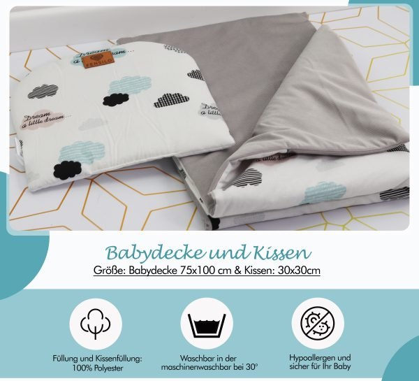 Baby Mulltücher; Mullwindeln; Spucktücher; fensilo; mulltücher baby; mulltücher baby mädchen; spucktücher baby; spucktücher baby mädchen; spucktuch junge; Fensilo baby; Fensilo baby blanket; blanket; baby blanket; newborn; object; knitted; top view; Fensilo.com; beautiful; indoors; sheet; female; male; cover; fabric; wash; cushion; bed; polyester; satin; feminine; protection; white; swaddle blanket; pillow; white pillow; comfortable; cotton; hypoallergenic; cute; design; washable; girl; boy; baby boy; baby girl; warm; comfy; care; soft; bedroom; set; size; baby pillow; adorable blanket; white background; clouds; colorful clouds; Dream a little dream; black clouds; blue clouds; grey clouds; gray baby blanket; gray blanket;