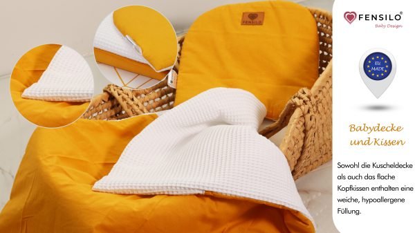 Baby Mulltücher; Mullwindeln; Spucktücher; fensilo; mulltücher baby; mulltücher baby mädchen; spucktücher baby; spucktücher baby mädchen; spucktuch junge; Fensilo baby; Fensilo baby blanket; blanket; baby blanket; muslin baby blanket; muslin girl blanket; baby boy blanket; muslin baby boy blanket; newborn; object; knitted; top view; Fensilo.com; beautiful; indoors; sheet; female; male; cover; fabric; wash; cushion; bed; polyester; satin; feminine; girly; protection; white; swaddle blanket; pillow; white pillow; comfortable; cotton; hypoallergenic; cute; design; washable; girl; boy; baby boy; baby girl; warm; comfy; care; soft; bedroom; set; size; baby pillow; adorable blanket; white background; mustard; mustard blanket; white and mustard; mustard pillow;