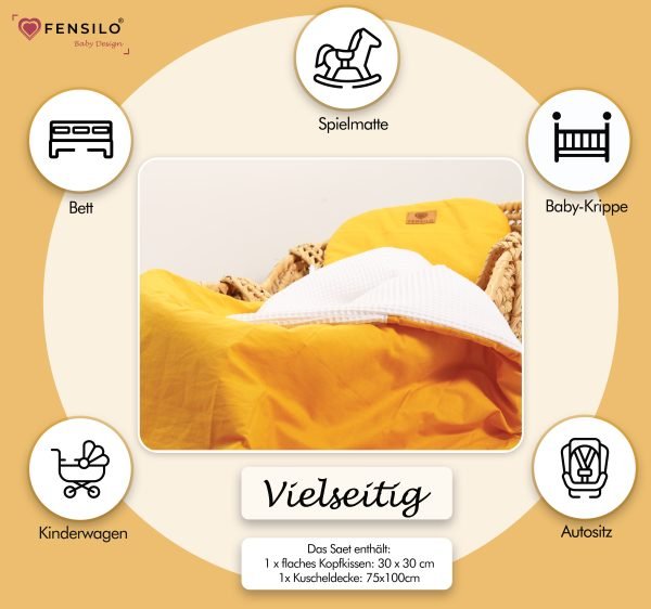 Baby Mulltücher; Mullwindeln; Spucktücher; fensilo; mulltücher baby; mulltücher baby mädchen; spucktücher baby; spucktücher baby mädchen; spucktuch junge; Fensilo baby; Fensilo baby blanket; blanket; baby blanket; muslin baby blanket; muslin girl blanket; baby boy blanket; muslin baby boy blanket; newborn; object; knitted; top view; Fensilo.com; beautiful; indoors; sheet; female; male; cover; fabric; wash; cushion; bed; polyester; satin; feminine; girly; protection; white; swaddle blanket; pillow; white pillow; comfortable; cotton; hypoallergenic; cute; design; washable; girl; boy; baby boy; baby girl; warm; comfy; care; soft; bedroom; set; size; baby pillow; adorable blanket; white background; mustard; mustard blanket; white and mustard; mustard pillow;