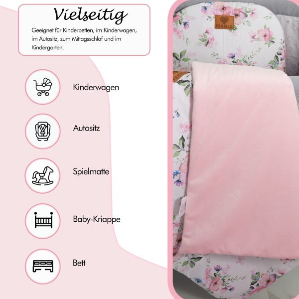 Baby Mulltücher; Mullwindeln; Spucktücher; fensilo; mulltücher baby; mulltücher baby mädchen; spucktücher baby; spucktücher baby mädchen; spucktuch junge; Fensilo baby; Fensilo baby blanket; blanket; baby blanket; newborn; object; knitted; top view; Fensilo.com; beautiful; indoors; sheet; female; cover; fabric; wash; cushion; bed; polyester; satin; feminine; protection; white; swaddle blanket; pillow; white pillow; comfortable; cotton; hypoallergenic; cute; design; washable; girl; baby girl; warm; comfy; care; soft; bedroom; set; size; baby pillow; adorable blanket; white background; pink; pink flower; pink blanket; white and pink; leaves; green leaves;