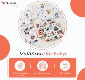 Baby Mulltücher; Mullwindeln; Spucktücher; fensilo; mulltücher baby; mulltücher baby mädchen; spucktücher baby; spucktücher baby mädchen; spucktuch junge; Fensilo baby; Fensilo baby blanket; blanket; baby blanket; newborn; object; knitted; top view; Fensilo.com; white blanket; white; background; beautiful; indoors; sheet; cover; fabric; wash; cushion; bed; polyester; satin; protection; swaddle blanket; comfortable; cotton; hypoallergenic; cute; design; washable; warm; comfy; care; soft; bedroom; set; size; crib; baby crib; outdoor; playground; vacation; park; sleep; colorful; breathable; layers; 2 layers; premium; materials; premium materials; high-quality; quality; unisex; 10 set blankets; animals; adorable animals; forest animals; cute animals; smilling animals; antartic animlas; snow; cold; bear; penguin; squirrel; rabbit; rox; tree; apple; rainbow; leaves; ballon; black; brown; flowers;