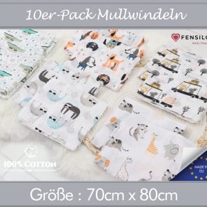 Baby MulltÃ¼cher; Mullwindeln; SpucktÃ¼cher; fensilo; mulltÃ¼cher baby; mulltÃ¼cher baby mÃ¤dchen; spucktÃ¼cher baby; spucktÃ¼cher baby mÃ¤dchen; spucktuch junge; Fensilo baby; Fensilo baby blanket; blanket; baby blanket; newborn; object; knitted; top view; Fensilo.com; white blanket; white; background; beautiful; indoors; sheet; cover; fabric; wash; cushion; bed; polyester; satin; protection; swaddle blanket; comfortable; cotton; hypoallergenic; cute; design; washable; warm; comfy; care; soft; bedroom; set; size; crib; baby crib; outdoor; playground; vacation; park; sleep; colorful; breathable; layers; 2 layers; premium; materials; premium materials; high-quality; quality; unisex; 10 set blankets; adorable animals; cute animals; crocodile; sloth; dogs; elephant; tiger; giraffe; trees; shades; colorful animals; lovely animals;