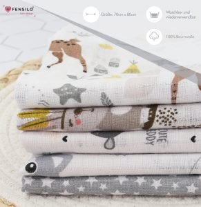 Baby Mulltücher; Mullwindeln; Spucktücher; fensilo; mulltücher baby; ulltücher baby mädchen; pucktücher baby mädchen; spucktuch junge; ensilo baby blanket; blanket; baby blanket; newborn; object; nitted; top view; Fensilo.com; white blanket; white; background; eautiful; indoors; sheet; cover; fabric; wash; cushion; ed; polyester; satin; protection; swaddle blanket; comfortable; otton; hypoallergenic; cute; design; washable; warm; omfy; care; soft; bedroom; set; size; crib; baby crib; outdoor; layground; vacation; park; sleep; colorful; breathable; ayers; 2 layers; premium; materials; premium materials; igh-quality; quality; unisex; 5 set blankets; ray; adorable animals; forest animals; rabbit; deer; indian hut; bear; stars; spucktücher baby; Fensilo baby;