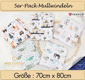 Baby Mulltücher; Mullwindeln; Spucktücher; fensilo; mulltücher baby; ulltücher baby mädchen; pucktücher baby mädchen; spucktuch junge; ensilo baby blanket; blanket; baby blanket; newborn; object; nitted; top view; Fensilo.com; white blanket; white; background; eautiful; indoors; sheet; cover; fabric; wash; cushion; ed; polyester; satin; protection; swaddle blanket; comfortable; otton; hypoallergenic; cute; design; washable; warm; omfy; care; soft; bedroom; set; size; crib; baby crib; outdoor; layground; vacation; park; sleep; colorful; breathable; ayers; 2 layers; premium; materials; premium materials; igh-quality; quality; unisex; 5 set blankets; hite; adorable animals; forest animals; tree; luggage; glasses; sloth; crocodille; hippopotamus; poodle; elephant; grass; dogs; spucktücher baby; Fensilo baby;