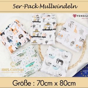 Baby Mulltücher; Mullwindeln; Spucktücher; fensilo; mulltücher baby; ulltücher baby mädchen; pucktücher baby mädchen; spucktuch junge; ensilo baby blanket; blanket; baby blanket; newborn; object; nitted; top view; Fensilo.com; white blanket; white; background; eautiful; indoors; sheet; cover; fabric; wash; cushion; ed; polyester; satin; protection; swaddle blanket; comfortable; otton; hypoallergenic; cute; design; washable; warm; omfy; care; soft; bedroom; set; size; crib; baby crib; outdoor; layground; vacation; park; sleep; colorful; breathable; ayers; 2 layers; premium; materials; premium materials; igh-quality; quality; unisex; 5 set blankets; hite; adorable animals; forest animals; tree; luggage; glasses; sloth; crocodille; hippopotamus; poodle; elephant; grass; dogs; spucktücher baby; Fensilo baby;