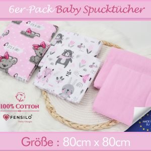 Baby Mulltücher; Mullwindeln; Spucktücher; fensilo; mulltücher baby; mulltücher baby mädchen; spucktücher baby; spucktücher baby mädchen; spucktuch junge; Fensilo baby; Fensilo baby blanket; blanket; baby blanket; newborn; object; knitted; top view; Fensilo.com; white blanket; white; background; beautiful; indoors; sheet; cover; fabric; wash; cushion; bed; polyester; satin; protection; swaddle blanket; comfortable; cotton; hypoallergenic; cute; design; washable; warm; comfy; care; soft; bedroom; set; size; crib; baby crib; outdoor; playground; vacation; park; sleep; colorful; breathable; layers; 2 layers; premium; materials; premium materials; high-quality; quality; unisex; 6 set blankets; girly; women; girl; pink; adorable animals; cute animals; bear; squirrel; rabbit; forest animals; maternity; pregnant;