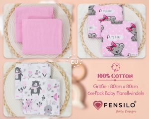 Baby Mulltücher; Mullwindeln; Spucktücher; fensilo; mulltücher baby; mulltücher baby mädchen; spucktücher baby; spucktücher baby mädchen; spucktuch junge; Fensilo baby; Fensilo baby blanket; blanket; baby blanket; newborn; object; knitted; top view; Fensilo.com; white blanket; white; background; beautiful; indoors; sheet; cover; fabric; wash; cushion; bed; polyester; satin; protection; swaddle blanket; comfortable; cotton; hypoallergenic; cute; design; washable; warm; comfy; care; soft; bedroom; set; size; crib; baby crib; outdoor; playground; vacation; park; sleep; colorful; breathable; layers; 2 layers; premium; materials; premium materials; high-quality; quality; unisex; 6 set blankets; girly; women; girl; pink; adorable animals; cute animals; bear; squirrel; rabbit; forest animals; maternity; pregnant;