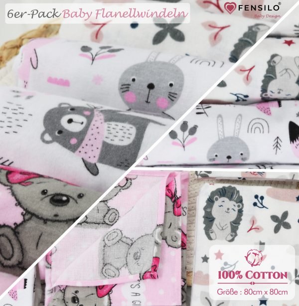 Baby Mulltücher; Mullwindeln; Spucktücher; fensilo; mulltücher baby; mulltücher baby mädchen; spucktücher baby; spucktücher baby mädchen; spucktuch junge; Fensilo baby; Fensilo baby blanket; blanket; baby blanket; newborn; object; knitted; top view; Fensilo.com; white blanket; white; background; beautiful; indoors; sheet; cover; fabric; wash; cushion; bed; polyester; satin; protection; swaddle blanket; comfortable; cotton; hypoallergenic; cute; design; washable; warm; comfy; care; soft; bedroom; set; size; crib; baby crib; outdoor; playground; vacation; park; sleep; colorful; breathable; layers; 2 layers; premium; materials; premium materials; high-quality; quality; unisex; 6 set blankets; girly; women; girl; pink; adorable animals; cute animals; bear; squirrel; rabbit; forest animals; maternity; pregnant;