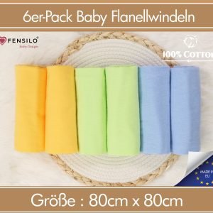 Baby Mulltücher; Mullwindeln; Spucktücher; fensilo; mulltücher baby; mulltücher baby mädchen; spucktücher baby; spucktücher baby mädchen; spucktuch junge; Fensilo baby; Fensilo baby blanket; blanket; baby blanket; newborn; object; knitted; top view; Fensilo.com; white blanket; white; background; beautiful; indoors; sheet; cover; fabric; wash; cushion; bed; polyester; satin; protection; swaddle blanket; comfortable; cotton; hypoallergenic; cute; design; washable; warm; comfy; care; soft; bedroom; set; size; crib; baby crib; outdoor; playground; vacation; park; sleep; colorful; breathable; layers; 2 layers; premium; materials; premium materials; high-quality; quality; unisex; 6 set blankets; Yellow; blue; green; colorful blankets;