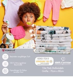 Baby Mulltücher; Mullwindeln; Spucktücher; fensilo; mulltücher baby; mulltücher baby mädchen; spucktücher baby; spucktücher baby mädchen; spucktuch junge; Fensilo baby; Fensilo baby blanket; blanket; baby blanket; newborn; object; knitted; top view; Fensilo.com; white blanket; white; background; beautiful; indoors; sheet; cover; fabric; wash; cushion; bed; polyester; satin; protection; swaddle blanket; comfortable; cotton; hypoallergenic; cute; design; washable; warm; comfy; care; soft; bedroom; set; size; crib; baby crib; outdoor; playground; vacation; park; sleep; colorful; breathable; layers; 2 layers; premium; materials; premium materials; high-quality; quality; unisex; 10 set blankets; adorable animals; cute animals; crocodile; sloth; dogs; elephant; tiger; giraffe; trees; shades; colorful animals; lovely animals;