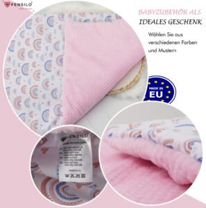 Baby Mulltücher; Mullwindeln; Spucktücher; fensilo; mulltücher baby; mulltücher baby mädchen; spucktücher baby; spucktücher baby mädchen; spucktuch junge; Fensilo baby; Fensilo baby blanket; blanket; baby blanket; newborn; object; knitted; top view; Fensilo.com; background; beautiful; indoors; sheet; cover; fabric; wash; cushion; bed; polyester; satin; protection; swaddle blanket; comfortable; cotton; hypoallergenic; cute; design; washable; warm; comfy; care; soft; bedroom; set; size; baby pillow; crib; baby crib; outdoor; playground; vacation; park; sleep; colorful; breathable; layers; 2 layers; premium; materials; premium materials; high-quality; quality; indoor; girl; baby girl; rainbow; colorful rainbow; pregnant; maternity; adorable blanket; pretty design; baby girl blanket;