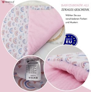 Baby Mulltücher; Mullwindeln; Spucktücher; fensilo; mulltücher baby; mulltücher baby mädchen; spucktücher baby; spucktücher baby mädchen; spucktuch junge; Fensilo baby; Fensilo baby blanket; blanket; baby blanket; newborn; object; knitted; top view; Fensilo.com; background; beautiful; indoors; sheet; cover; fabric; wash; cushion; bed; polyester; satin; protection; swaddle blanket; comfortable; cotton; hypoallergenic; cute; design; washable; warm; comfy; care; soft; bedroom; set; size; baby pillow; crib; baby crib; outdoor; playground; vacation; park; sleep; colorful; breathable; layers; 2 layers; premium; materials; premium materials; high-quality; quality; indoor; girl; baby girl; rainbow; colorful rainbow; pregnant; maternity; adorable blanket; pretty design; baby girl blanket;