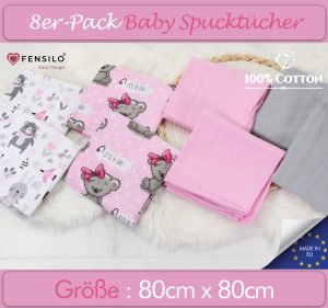 Baby Mulltücher; Mullwindeln; Spucktücher; fensilo; mulltücher baby; mulltücher baby mädchen; spucktücher baby; spucktücher baby mädchen; spucktuch junge; Fensilo baby; Fensilo baby blanket; blanket; baby blanket; newborn; object; knitted; top view; Fensilo.com; white blanket; white; background; beautiful; indoors; sheet; cover; fabric; wash; cushion; bed; polyester; satin; protection; swaddle blanket; comfortable; cotton; hypoallergenic; cute; design; washable; warm; comfy; care; soft; bedroom; set; size; crib; baby crib; outdoor; playground; vacation; park; sleep; colorful; breathable; layers; 2 layers; premium; materials; premium materials; high-quality; quality; unisex; 8 set blankets; girly; women; girl; pink; adorable animals; cute animals; bear; rabbit; forest animals; maternity; pregnant; Gray;