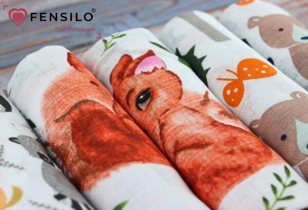 FENSILO - hydrofielluiers, 6 stuks, 70 x 80 cm, stoffen luiers, Made in EU, getest op schadelijke stoffen, spuugdoeken baby voor jongens en meisjes, babyluiers - Image 9