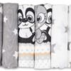 FENSILO - hydrofieldoekjes - luiers - verpakking van 6 stuks 70 x 80 cm - stoffen luiers, Made in EU, getest op schadelijke stoffen - spuugdoeken baby voor jongens en meisjes - grijs - wit