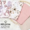 FENSILO|Baby|Katoenen mousseline|4pack|65x70 cm|Hydrofiele Luiers|Hydrofiele Doeken|jongens en meisjes|gaasluiers|babyluiers - roze-beige dieren - Image 4