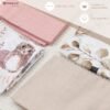 FENSILO|Baby|Katoenen mousseline|4pack|65x70 cm|Hydrofiele Luiers|Hydrofiele Doeken|jongens en meisjes|gaasluiers|babyluiers - roze-beige dieren - Image 8