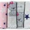 FENSILO - Mulldoeken, luiers voor meisjes, verpakking van 6 stuks, 70 x 80 cm, Made in EU, getest op schadelijke stoffen, spuugdoekenset voor meisjes, babyluiers, roze, Oeko-Tex gecertificeerd