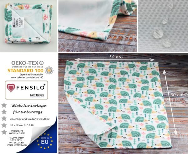 3 x moltondoeken + 2 x hydrofieldoekjes inclusief 1 aankleedkussen voor onderweg, made in EU, spuugdoeken voor jongens en meisjes, stoffen luiers - Image 4