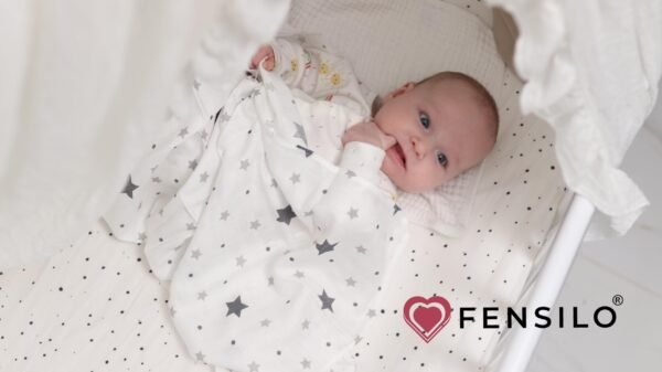 FENSILO Mousselinedoeken voor baby's, 60 x 75 cm, set van 4, mousseline, Made in EU, snuffeldoek, spuceldoek voor jongens en meisjes, voor baby's - zwart-witte dieren - Image 4