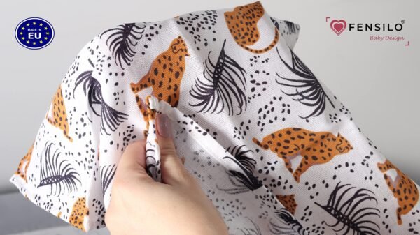 FENSILO Mousselinedoeken voor baby's, 60 x 75 cm, 4 stuks, mousseline, Made in EU, snuffeldoek, spuceldoek voor jongens en meisjes, zwart-witte sterren - Image 9