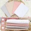 FENSILO|Baby|Katoenen mousseline|4pack|65x70 cm|Hydrofiele Luiers|Hydrofiele Doeken|jongens en meisjes|gaasluiers|babyluiers roze, wit, beige, grijs - Image 4