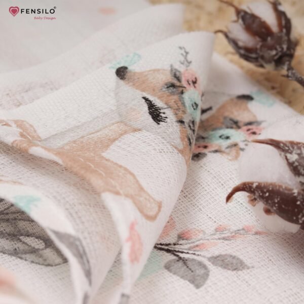 FENSILO Mullluiers | Mulldoeken - Pack van 10 70 x 80 cm | stoffen luiers | afvegen en afdekken van pasgeborenen | mousseline doeken voor baby's | koffie - Image 5