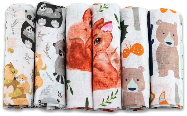 FENSILO - hydrofielluiers, 6 stuks, 70 x 80 cm, stoffen luiers, Made in EU, getest op schadelijke stoffen, spuugdoeken baby voor jongens en meisjes, babyluiers
