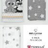FENSILO - hydrofieldoekjes - luiers - verpakking van 6 stuks 70 x 80 cm - stoffen luiers, Made in EU, getest op schadelijke stoffen - spuugdoeken baby voor jongens en meisjes - grijs - wit - Image 5