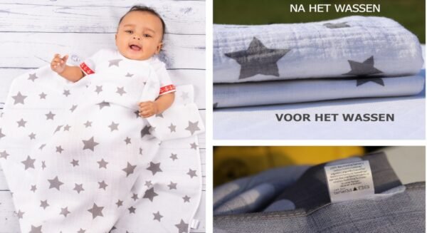 Hydrofiele luiers - Hydrofiele doeken - Verschoonmatje - 70 x 80 cm - 6 pack - Hydrofiel luier - Wit-Grijs-Unisex - Image 2